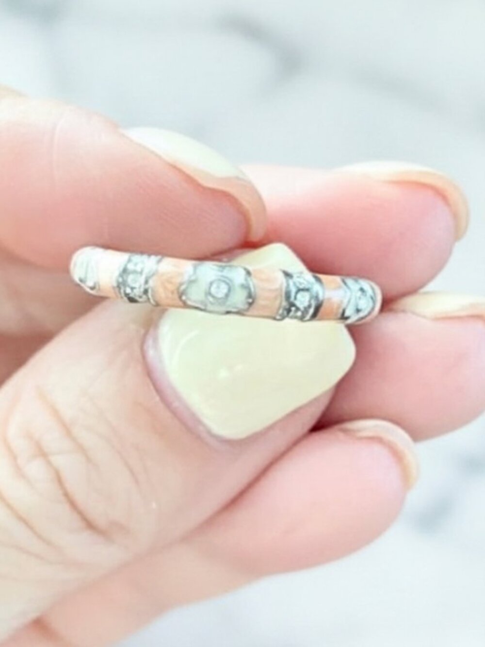 Pink "Daisy Love" Stackable Ring - Picture 3 of 3
